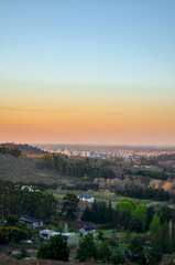 sunset over the city