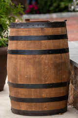 Fototapeta premium oak barrel for storing wine, liquor and beer wood alcohol