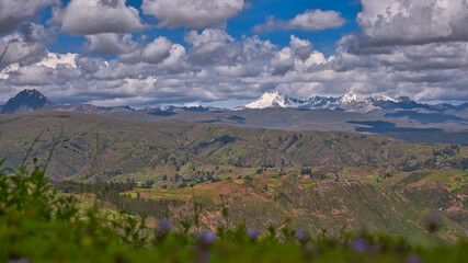Fototapeta na wymiar Beautiful panoramic view of the Andes in Peru 