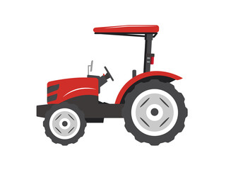 赤色のトラクター イラスト素材