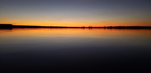 sunset over the lake