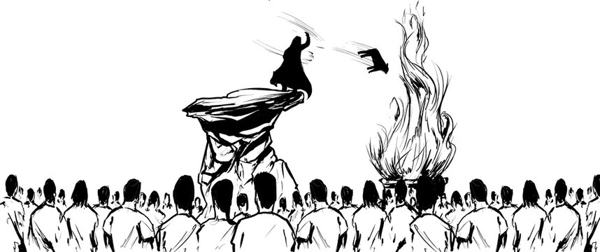 Moises tira el becerro al fuego