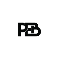 peb letter original monogram logo design