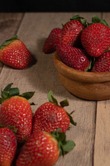 healthy fruit. delicious strawberries at home