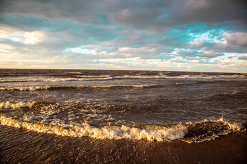 Waves Crashing Against the Beach