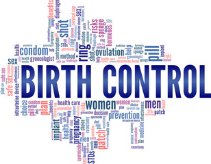 Fototapeta premium Birth control vector illustration word cloud isolated on a white background.