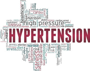 Fototapeta premium Hypertension vector illustration word cloud isolated on a white background.