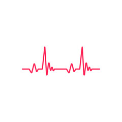 Heart beat monitor pulse line art icon for medical apps and websites isolated on white background EPS Vector