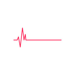 Heart beat monitor pulse line art icon for medical apps and websites isolated on white background EPS Vector