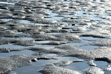 Muddy beach.