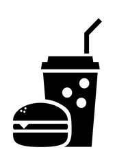 Burger with soft drink vector icon.