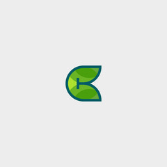 letter C leaf logo icon element
