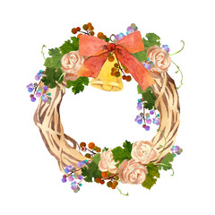 薔薇のクリスマスリース