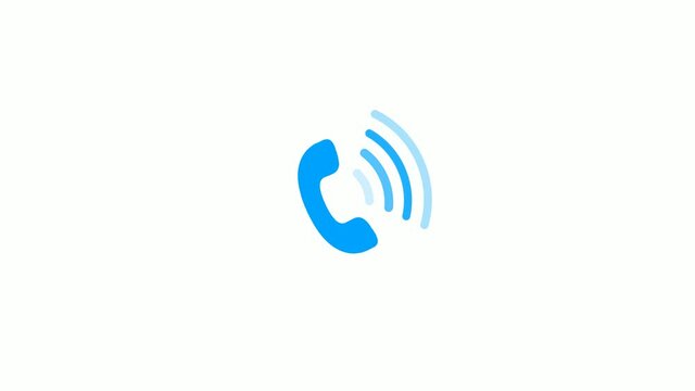 New aqua color phone calling animation video footage on white background,calling footage 