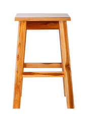 Wooden chair isolated on white background with clipping path