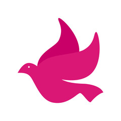 pink dove design, Freedom peace and nature theme Vector illustration