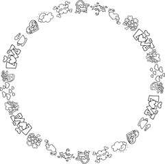 vector cartoon heart shape love border background