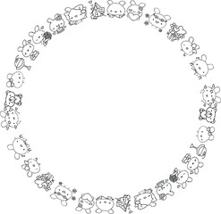 vector cartoon rabbit border background
