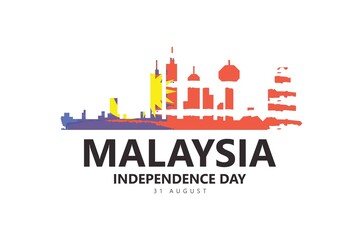 Vector illustration of 31 AUGUST HAPPY INDEPENDENCE DAY and Malaysia flag