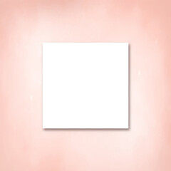 White paper blank for mock-up with grunge pink pastel background, Minimal style wallpaper