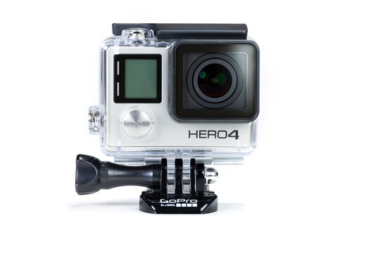 Adelaide, Australia - Oct 13: Studio shot of GoPro Hero 4 Black on Oct 13, 2014. It is a compact, lightweight personal camera manufactured by GoPro Inc. The camera is often used in extreme action vide