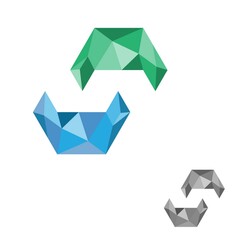 abstract colorful geometric hexagonal logo design icon vector illustration