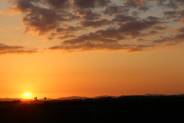 Obraz premium 宮崎・都城の夕暮れの風景