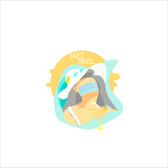 Minimalist vector concept design illustration Always use your mask, wherever and  whenever you visit the place or travelling 