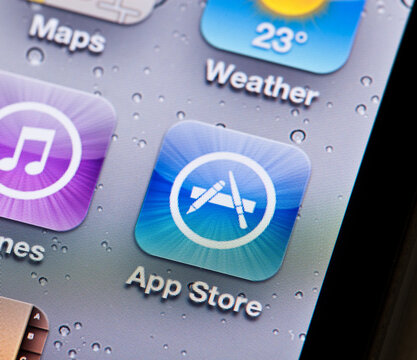 Hong Kong, China - June 25, 2011: Close-up view of the App Store icon on an iPone