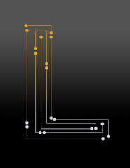 digital style for backgrounds and titles with the letter L