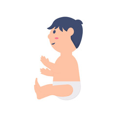 illustration of a baby wearing a diaper. flat design. can be used for elements, landing pages, UI, websites.