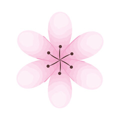 pink flower design, natural floral nature plant ornament garden decoration and botany theme Vector illustration