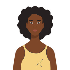 black woman cartoon design, Girl female person people human and social media theme Vector illustration