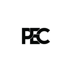 pec letter original monogram logo design