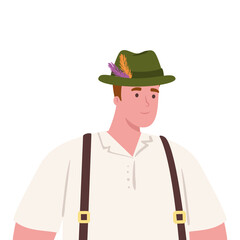man cartoon with traditional cloth design, Oktoberfest germany festival and celebration theme Vector illustration