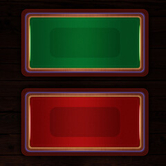 Casino green & red table. Banner background, copy space, top view. card game