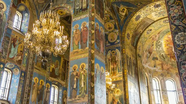 ST PETERSBURG, RUSSIA - JULY 28, 2015: Church of the Savior on Spilled Blood (Cathedral of Resurrection). It is an architectural landmark of city and a unique monument to Alexander II the Liberator.