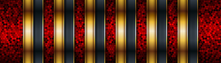 Abstract luxury background with gold border on the dark background. VIP invitation banner. Premium golden and elegant. Vector illustration