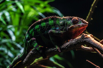 Obraz premium ジャングルに潜むチチュウカイカメレオン