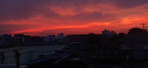 sunset over the city