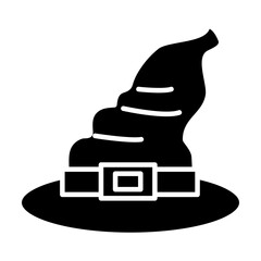 Halloween witch hat silhouette style icon vector design