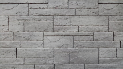 Facade wall made of a stone gray tiles. Decoration of buildings with natural natural materials of recycling. Web banner template for industrial design. Vector