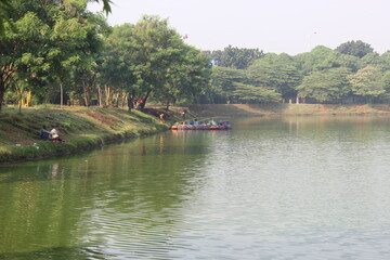 Fototapeta na wymiar Artificial lake on the edge of Jakarta