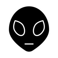 Alien face silhouette style icon vector design