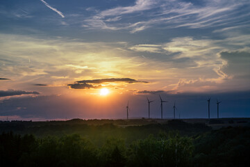 Naklejka premium Sunset over The Field