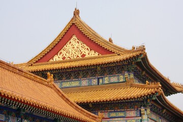 Naklejka premium Roof Detail, Forbidden City, Beijing, China