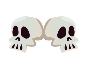 Isolated skulls icons vector design