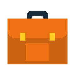 school briefcase icon, flat style