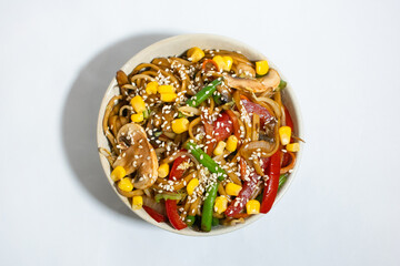 Asian udon Soba noodles isolation, concept food