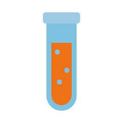 chemical test tube icon, flat style